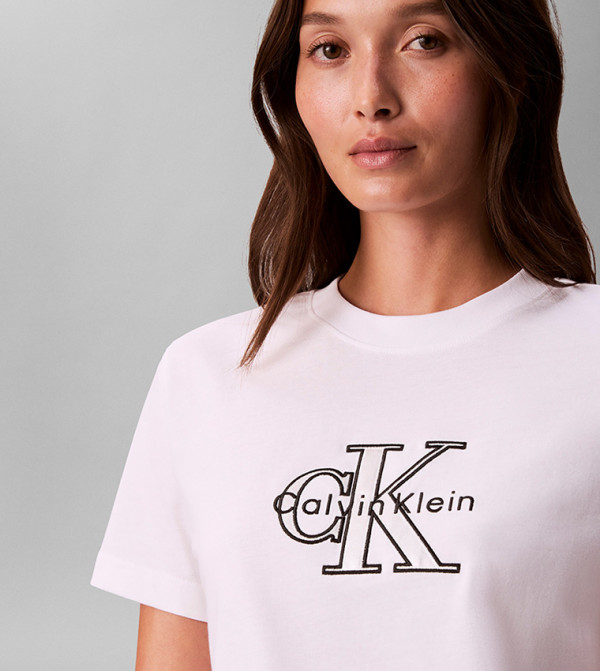Calvin Klein Jeans Clothing - White Short Sleeve T-Shirts