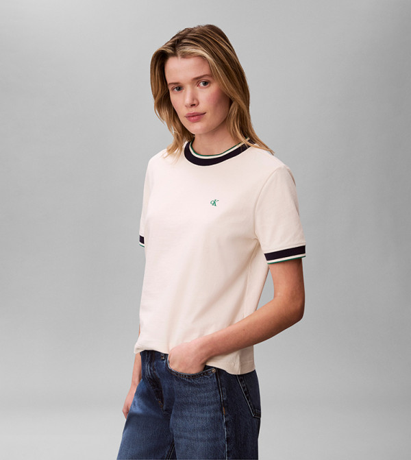 Calvin Klein Jeans denim-store-w - Beige Cropped Tops