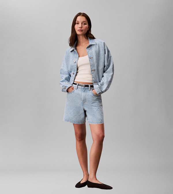 Calvin Klein Jeans  Denim Jackets - Blue Round Neck Sweaters
