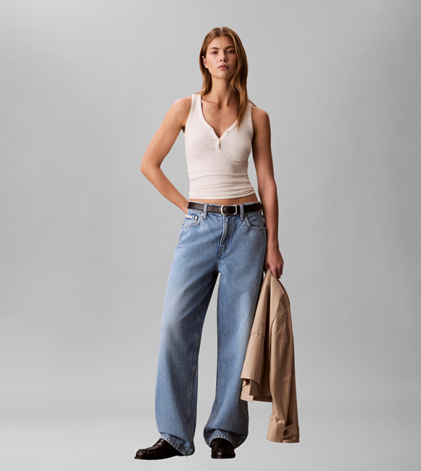 كالفن كلاين جينز baggy-denim-edit - أزرق بنطال كاجوال