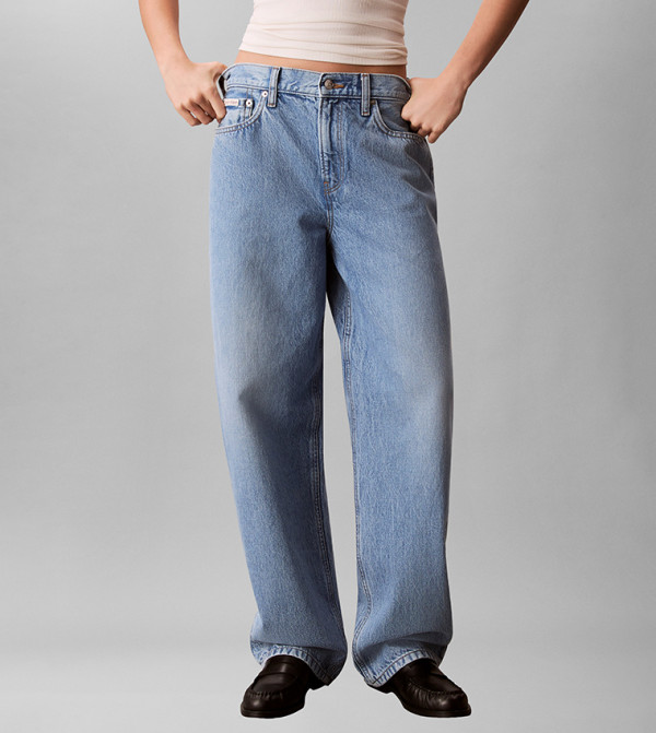 كالفن كلاين جينز baggy-denim-edit - أزرق بنطال كاجوال
