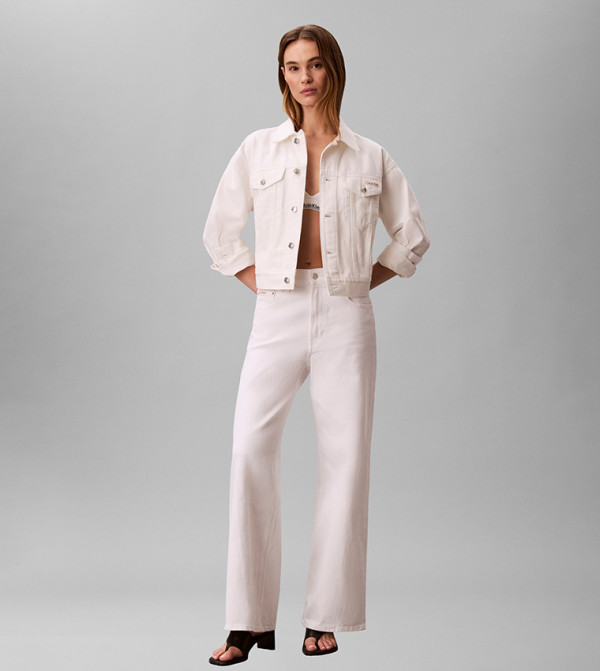 Calvin Klein Jeans  Denim Jackets - White Wide Leg Jeans