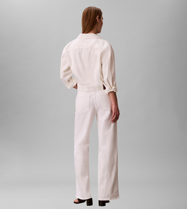 Calvin Klein Jeans  Denim Jackets - White Wide Leg Jeans