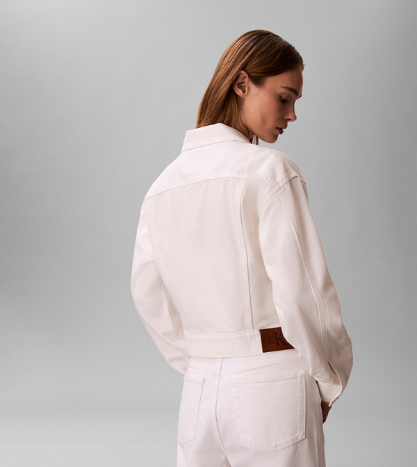 Calvin Klein Jeans  Denim Jackets - White Wide Leg Jeans