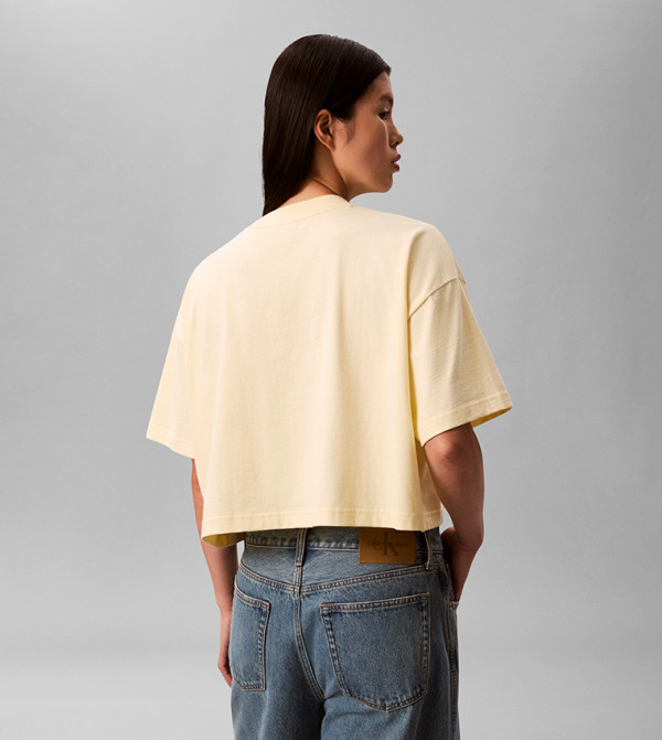 كالفن كلاين جينز ملابس - أصفر Short Sleeve T-Shirts