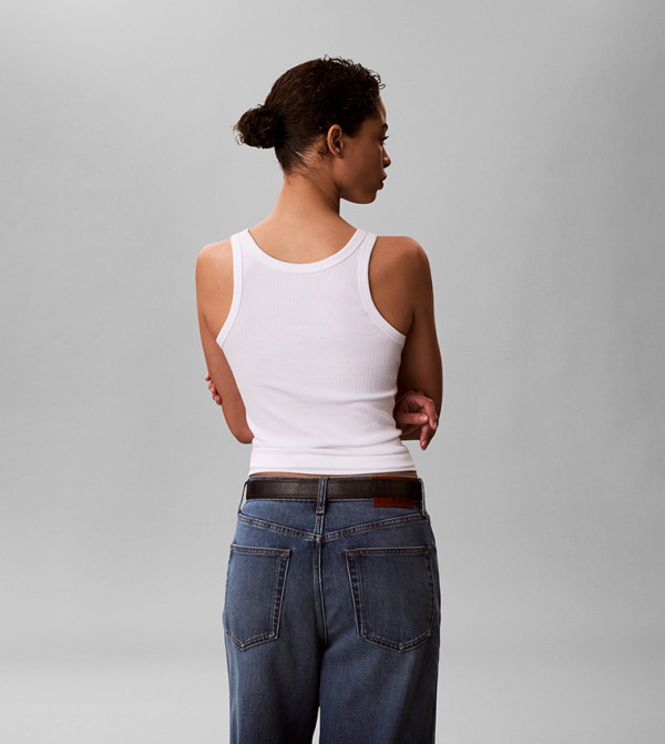 Calvin Klein Jeans  Clothing - White Short Sleeve T-Shirts