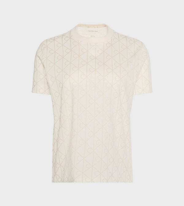 Calvin Klein  Clothing - Beige Short Sleeve T-Shirts