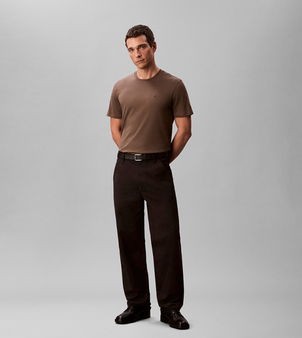 Calvin Klein Calvin Klein - Brown Round Neck T-Shirts