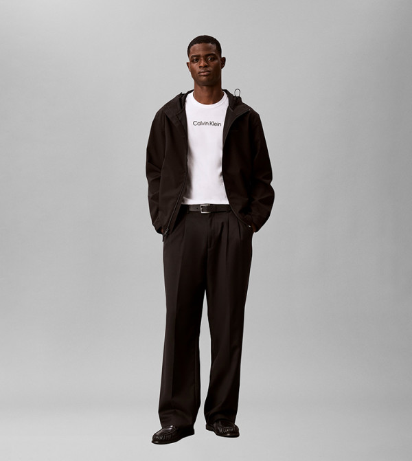 كالفين كلاين - أبيض Round Neck T-Shirts