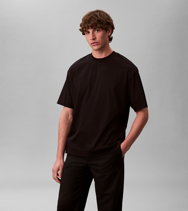 كالفين كلاين كالفين كلاين - أسود Round Neck T-Shirts