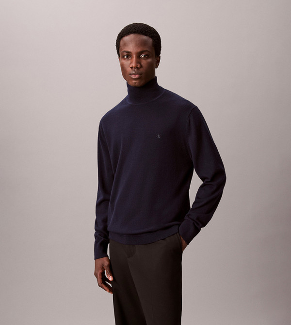 كالفين كلاين سترات بياقة السلحفاة - كحلي Turtle neck Sweaters