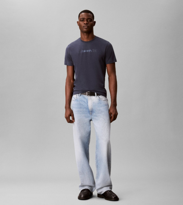 Calvin Klein  T-Shirts - Navy Round Neck T-Shirts