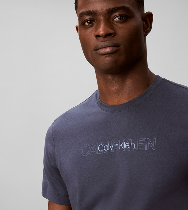 Calvin Klein  T-Shirts - Navy Round Neck T-Shirts