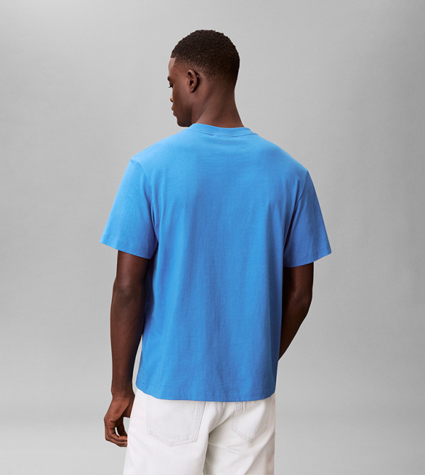 Calvin Klein Jeans  - Blue Round Neck T-Shirts