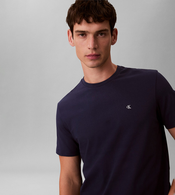 كالفين كلاين كالفين كلاين - كحلي Round Neck T-Shirts