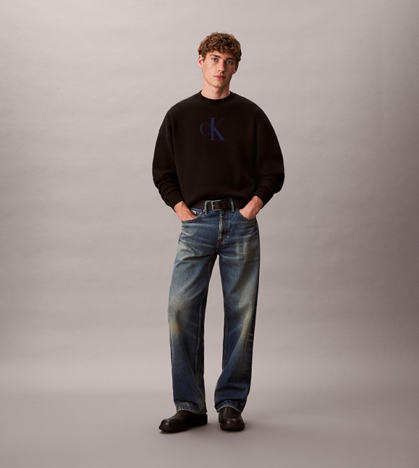 كالفين كلاين  سترات بياقة دائرية - أسود Round Neck Sweaters