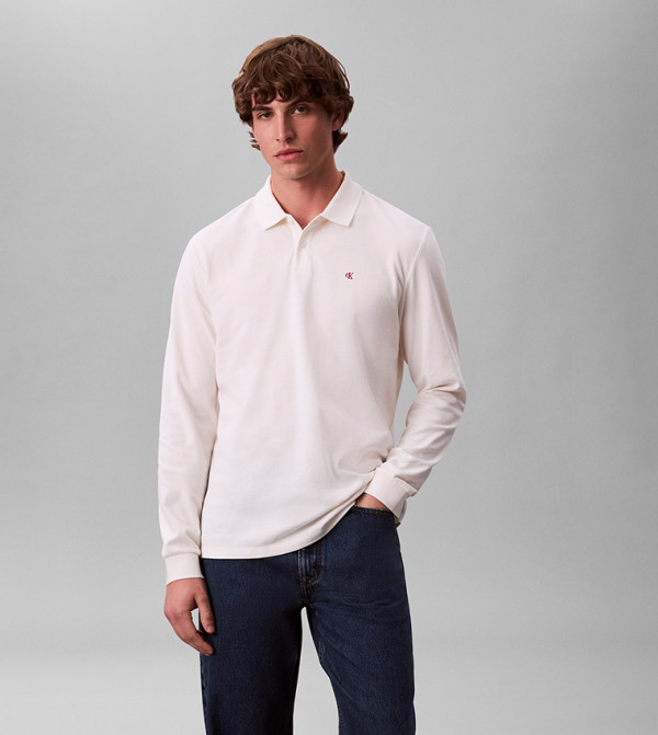Calvin Klein Jeans  Clothing - White Polo T-shirts