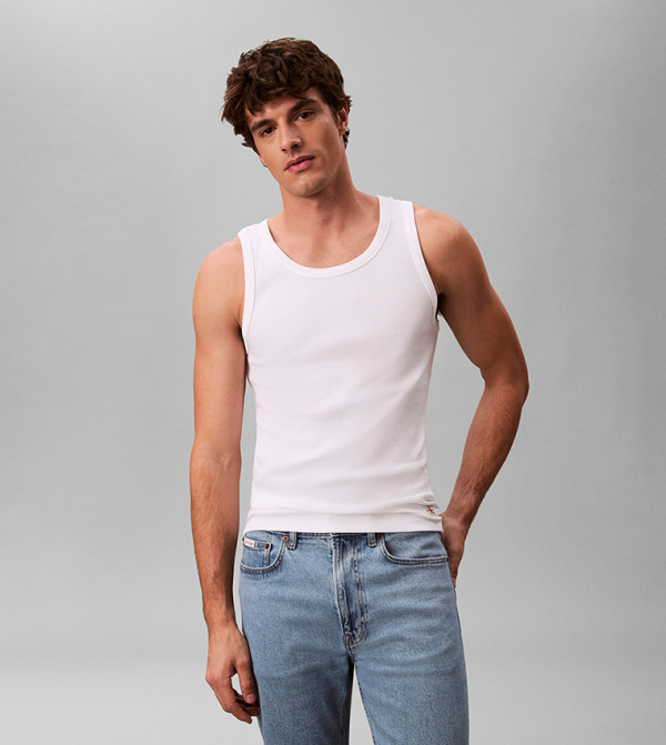 Calvin Klein Jeans Clothing - White Round Neck T-Shirts