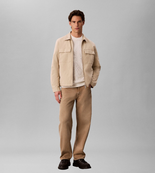 Calvin Klein Jeans workwear-reworked - Off White Round Neck Sweaters