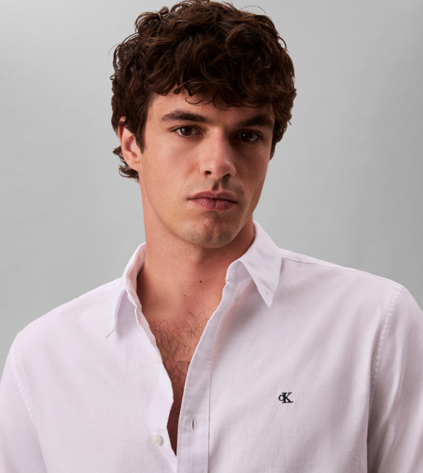 كالفن كلاين جينز  ملابس - أبيض Short Sleeves