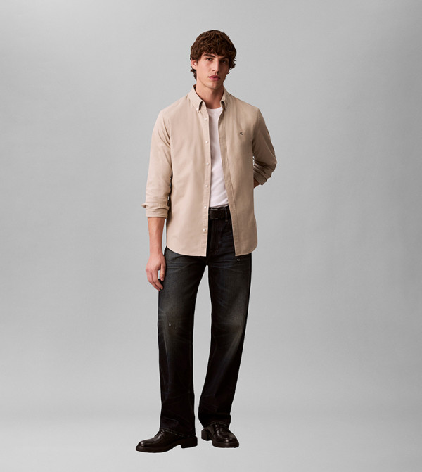 كالفن كلاين جينز  قمصان - بيج Long Sleeves