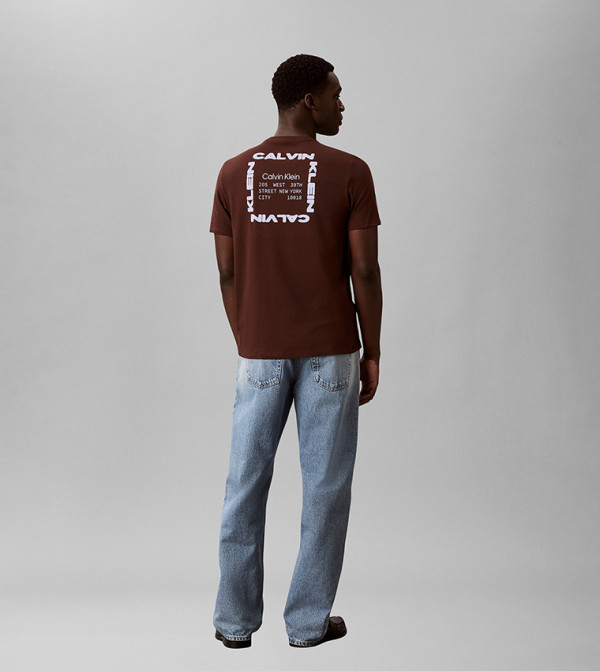 Calvin Klein Jeans Calvin Klein Jeans - Brown Round Neck T-Shirts