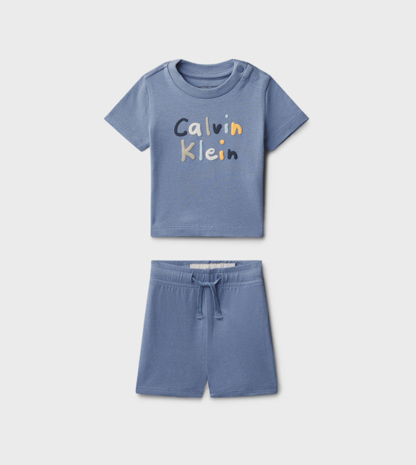 Calvin Klein Jeans  shorts-sets-and-co-ords - Blue T-shirts & Bottoms