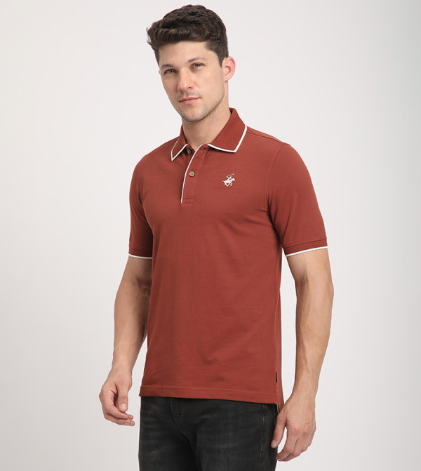 Beverly Hills Polo Club  T-Shirts - Brown Polo T-shirts