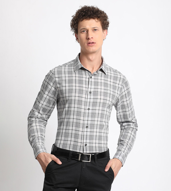 Beverly Hills Polo Club  Casual Shirts - SILVER GREY Long Sleeves