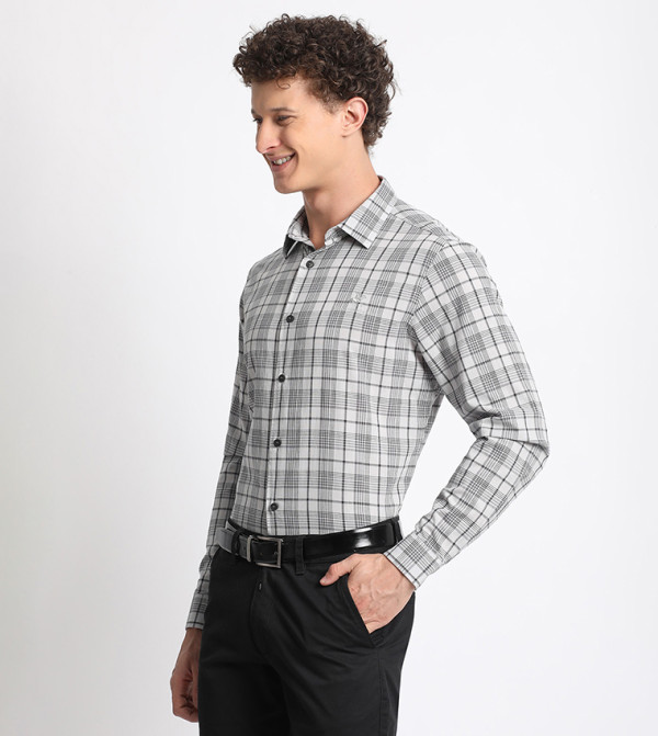 Beverly Hills Polo Club  Casual Shirts - SILVER GREY Long Sleeves