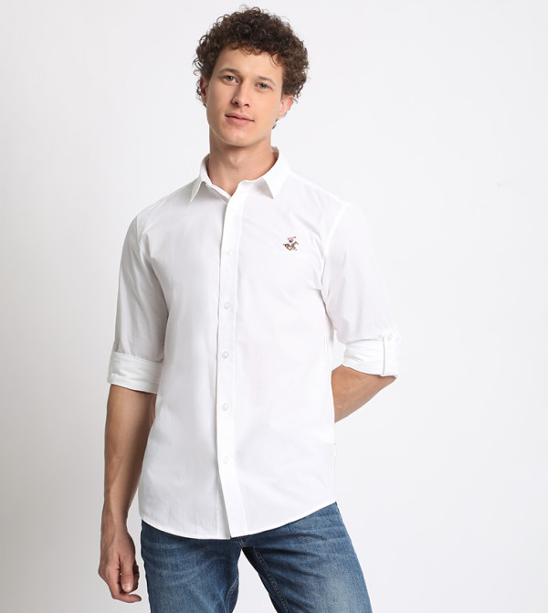 Beverly Hills Polo Club  Casual Shirts - White Casual Shirts