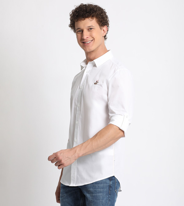 Beverly Hills Polo Club  Casual Shirts - White Casual Shirts