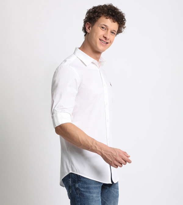 Beverly Hills Polo Club  Casual Shirts - White Casual Shirts