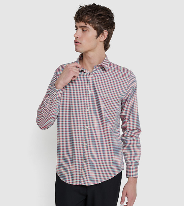 Ben Sherman checkered-plaid-m - Red Long Sleeves