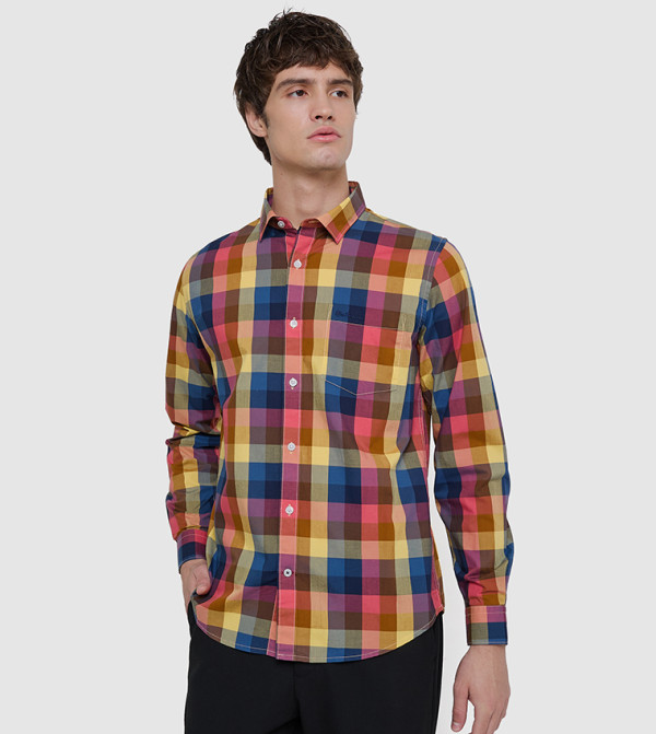 Ben Sherman  checkered-plaid-m - Yellow Long Sleeves