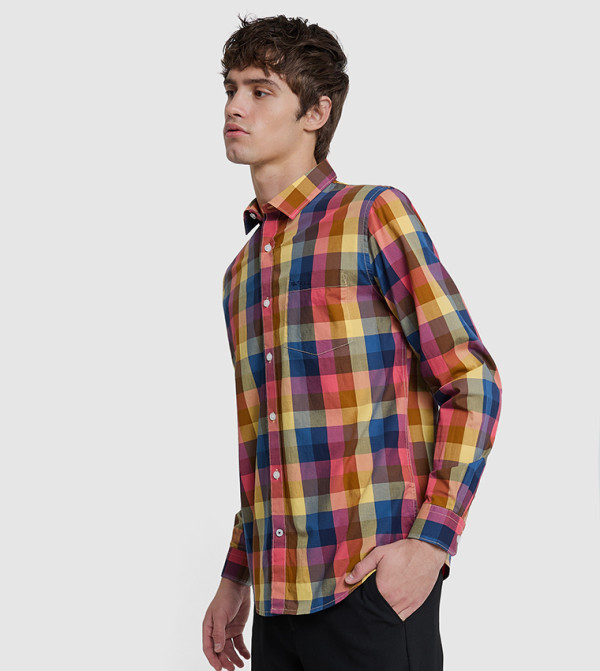 Ben Sherman  checkered-plaid-m - Yellow Long Sleeves