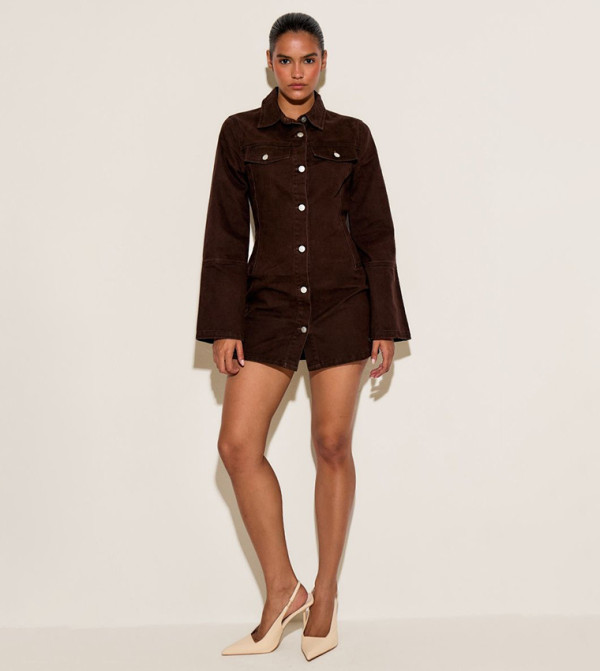 PrettyLittleThing  - Brown Shirt & T-Shirt Dresses