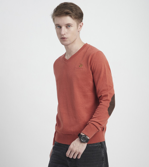 Beverly Hills Polo Club  V-neck Sweaters - Brown V-neck Sweaters
