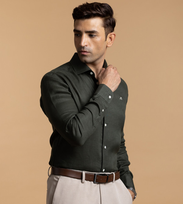 مانريزم  قمصان - أخضر Long Sleeves