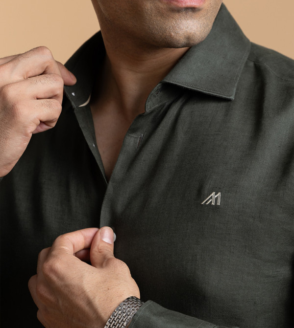 مانريزم  قمصان - أخضر Long Sleeves