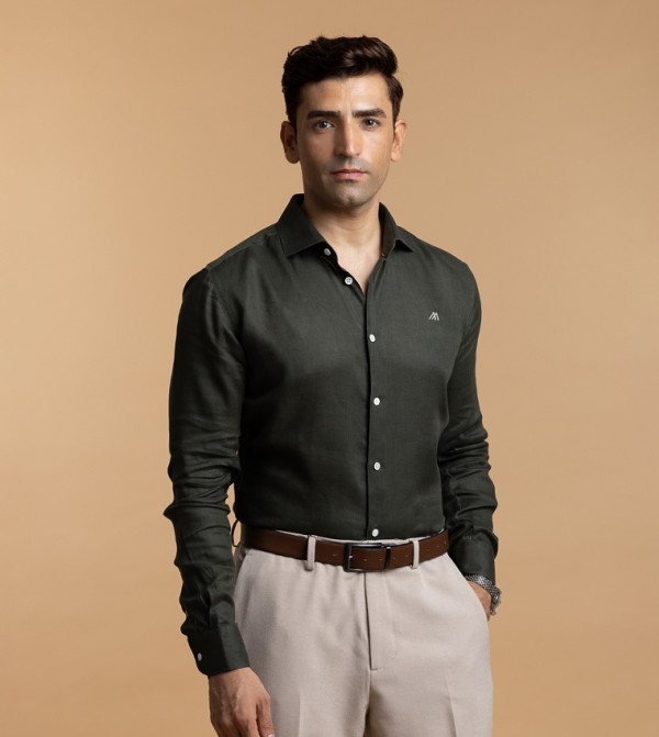 مانريزم  قمصان - أخضر Long Sleeves