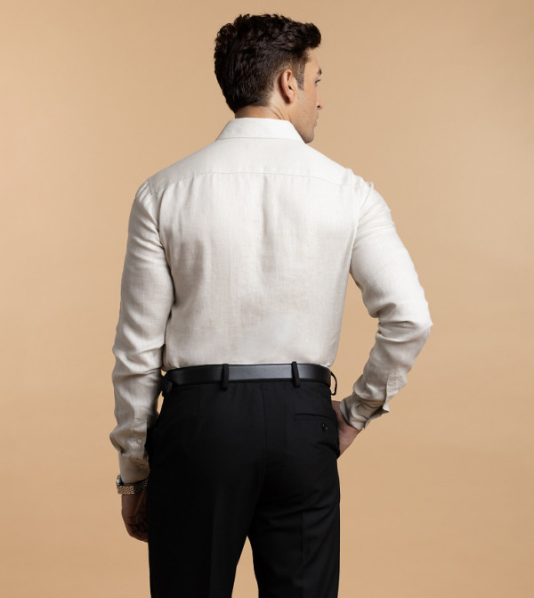 مانريزم  قمصان - بيج Long Sleeves