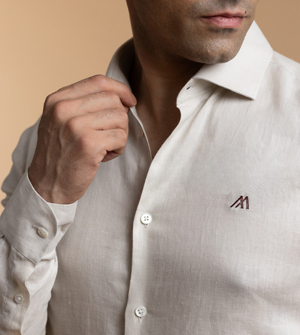 مانريزم  قمصان - بيج Long Sleeves