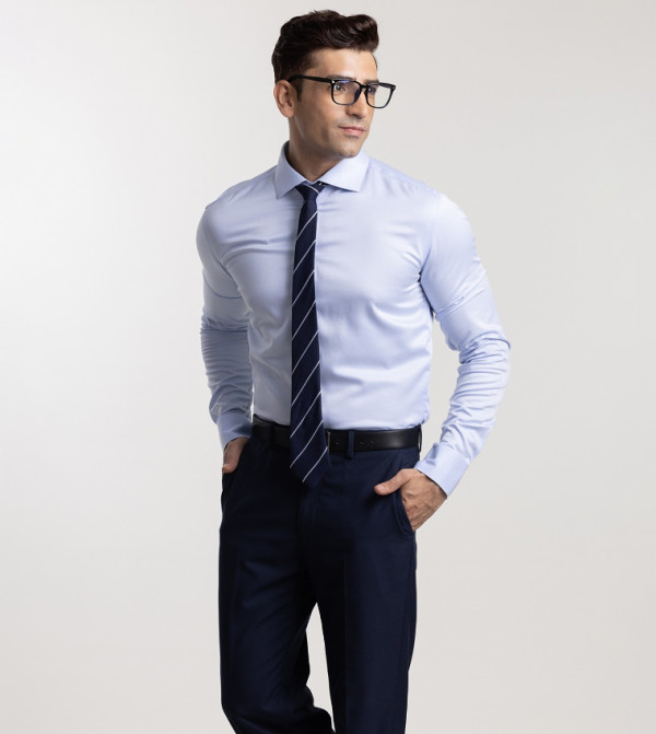 MANNERISM  Formal Shirts - Blue Long Sleeves