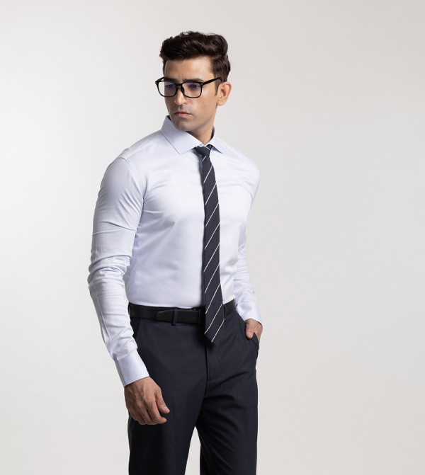 مانريزم  أكمام طويلة  - أبيض Long Sleeves
