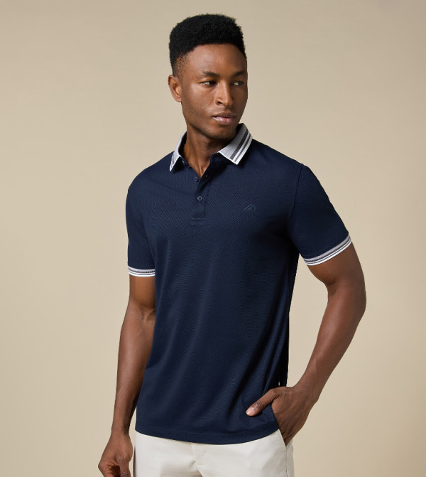 MANNERISM Mannerism - Navy Polo T-shirts