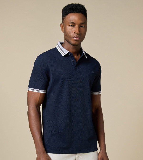 MANNERISM Mannerism - Navy Polo T-shirts
