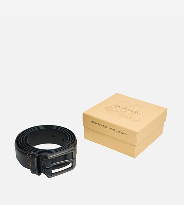 MANNERISM  Belts - Navy Leather Belts
