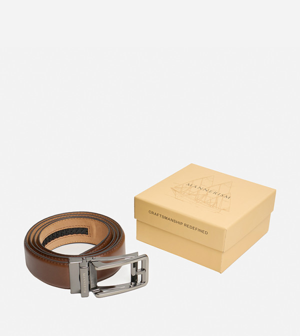 مانريزم  أحزمة جلدية - بني  Leather Belts