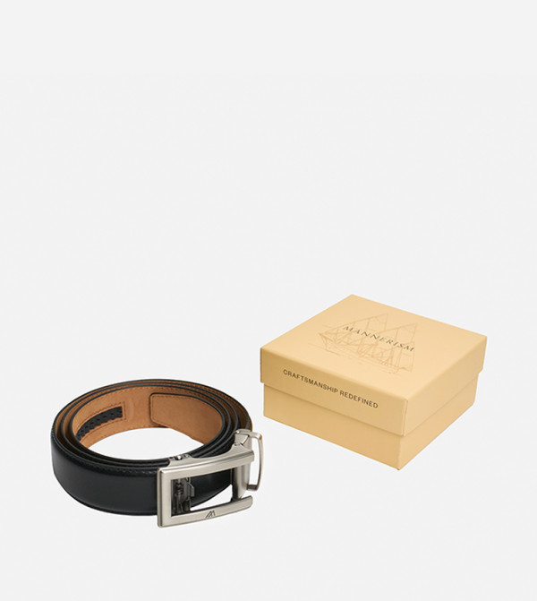 مانريزم  أحزمة - أسود Leather Belts